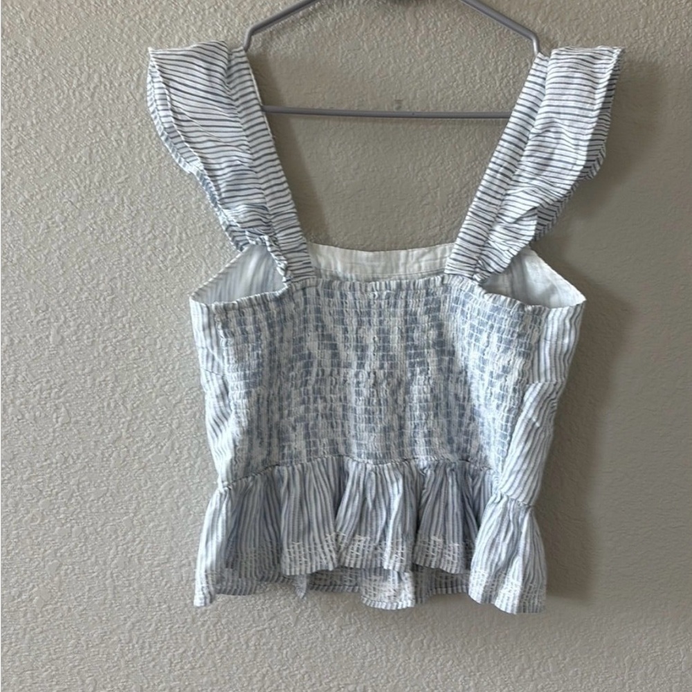 Striped Blue and White Women's Top
